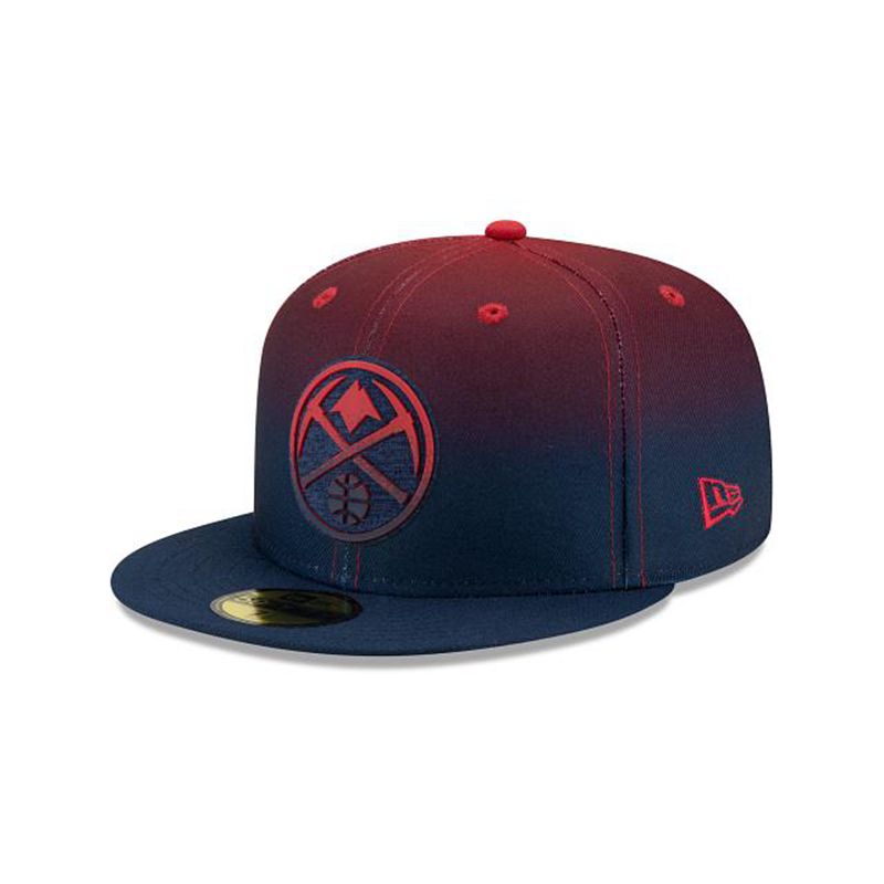 NBA Denver Nuggets Back Half 59Fifty Fitted (OSV0209) - Blue New Era Caps